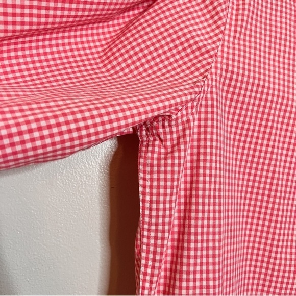 Chaps Men’s Pink Gingham Easy Care Button Up Dress Shirt Medium - Picture 6 of 7